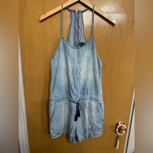 Tractr Blu Denim Halter Romper